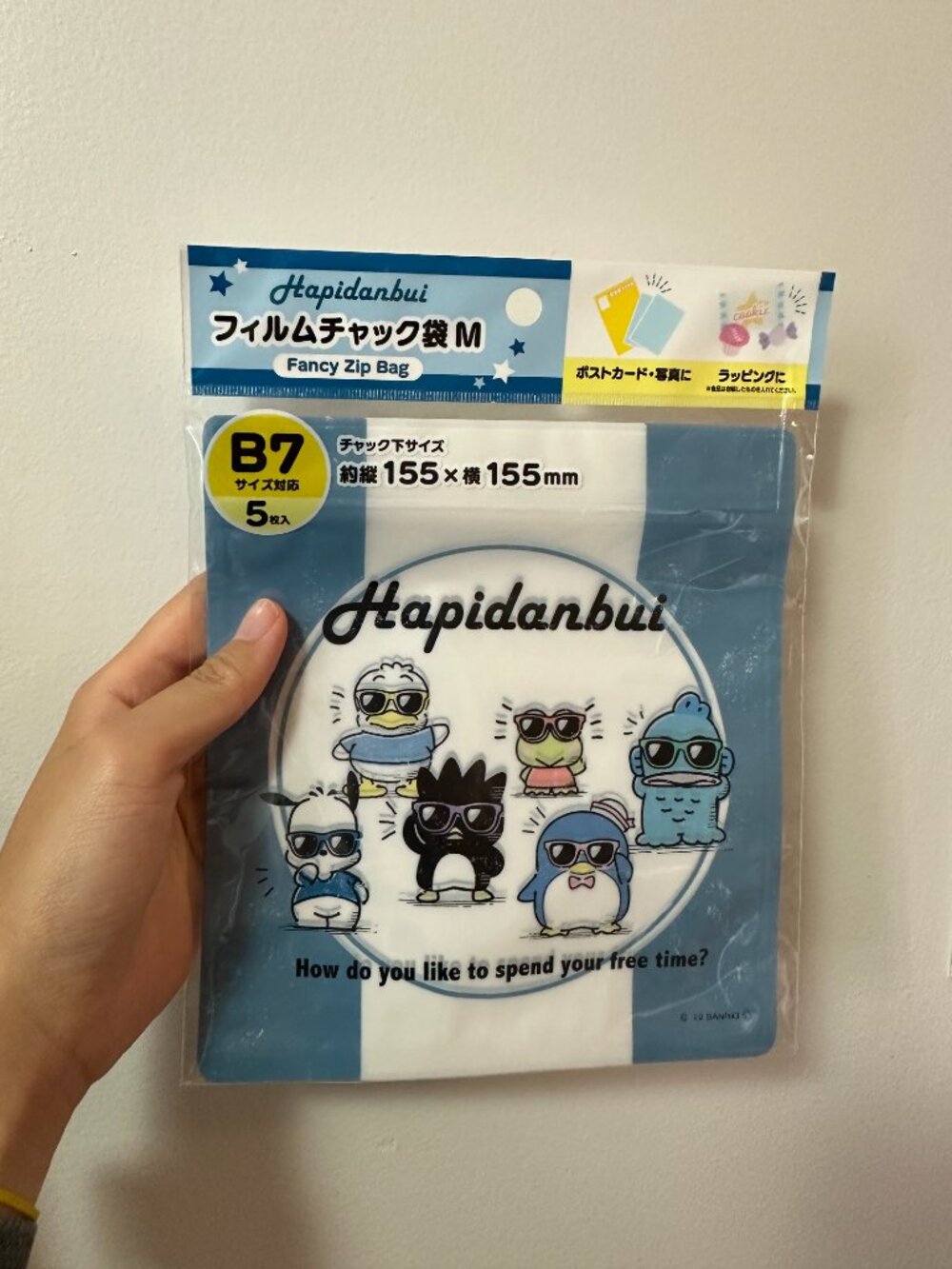 Sanrio B7 Zip Plastic Bag M - Mixed Characters - 5 pcs